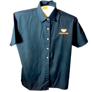 Yoshinoya‎ womens black work Button up shirt  Large